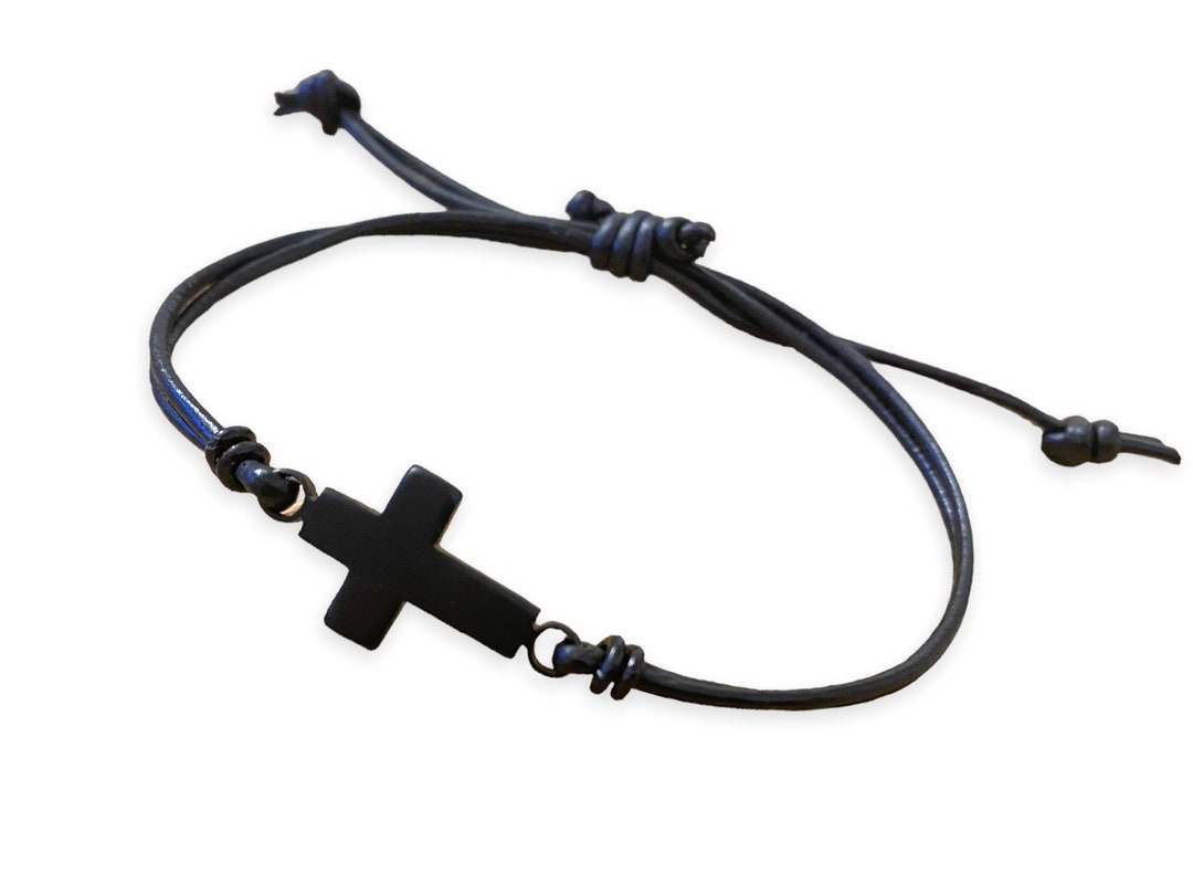 Kinderarmband kruis gepersonaliseerd met gravure met de hand gestempeld voor doop, communie, verjaardag, terug naar school, bevestiging - België