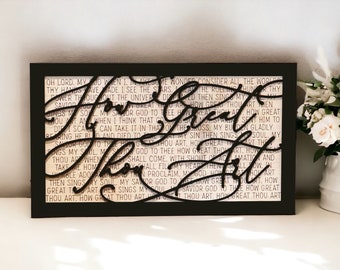 How Great Thou Art - Wooden Sign - Then Sings My Soul - Christian Wall Art - Hymn Wall Art - Easter Gifts - Gift for Mom -Farmhouse Sign