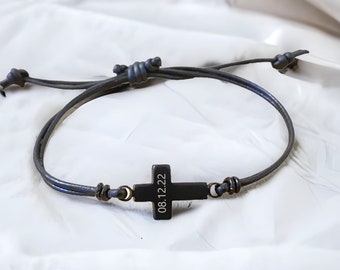 Jesus Bracelet, Cross bracelet men, Mens christian bracelet, Confirmation gifts for boys, Christian gifts for men, Leather Bracelet