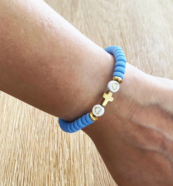 Mikovivi Christliches Kreuz Armband - Naturstein Armband Mit Inspirierender Karte