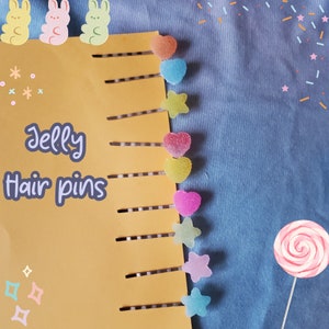 Cute Jelly Candy Heart and Star Hair Pins