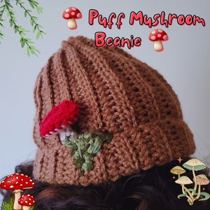 Puff Mushroom and Moss fairy Beanie!
