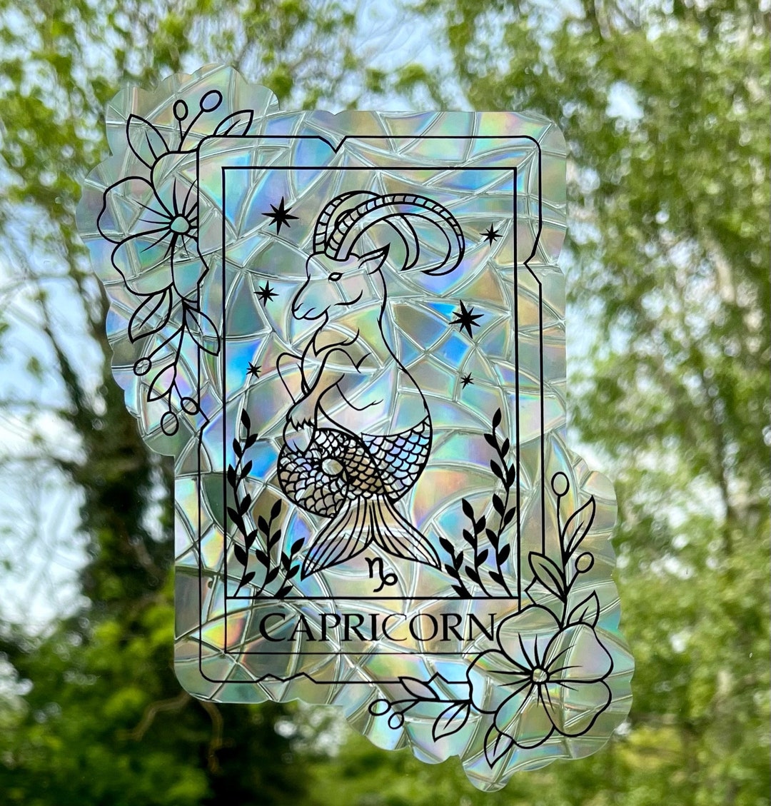 Capricorn Tarot Card Star Sign Sun Catcher, Star Sun Suncatcher,window