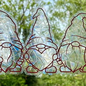 Gnome Sun Catcher, Sun catcher, Caravan Sun Catcher, Window Decal, Gnome Sticker Rainbow Window Sticker, Sun Catcher Sticker.