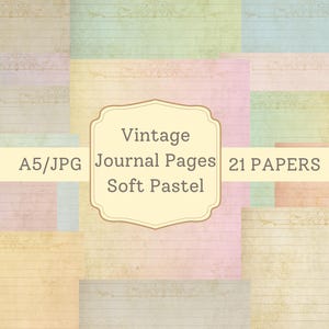 Junk Journal, carta a righe pastello, tinta, pagine stampabili vintage, album, kit Junk Journal, download immediato