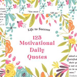 Motivational Daily Quotes, Square Watercolor Frame,Daily Cards,Printable Words Book,Quotes for Mindfulness&Personal Growth,instant download