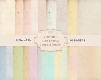 Papel Pastel Vintage: Kit de diario basura de 30 páginas (descarga digital).