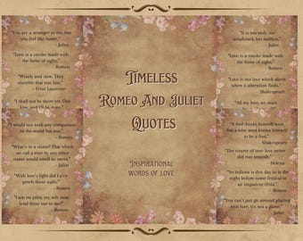 Vintage Romeo en Julia-citaten - afdrukbare ephemera (digitale download).