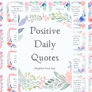 Positive Daily Quotes,Watercolor Frame,Daily Motivation Cards,Printable Words, Quotes for Mindfulness & Personal Growth,instant download