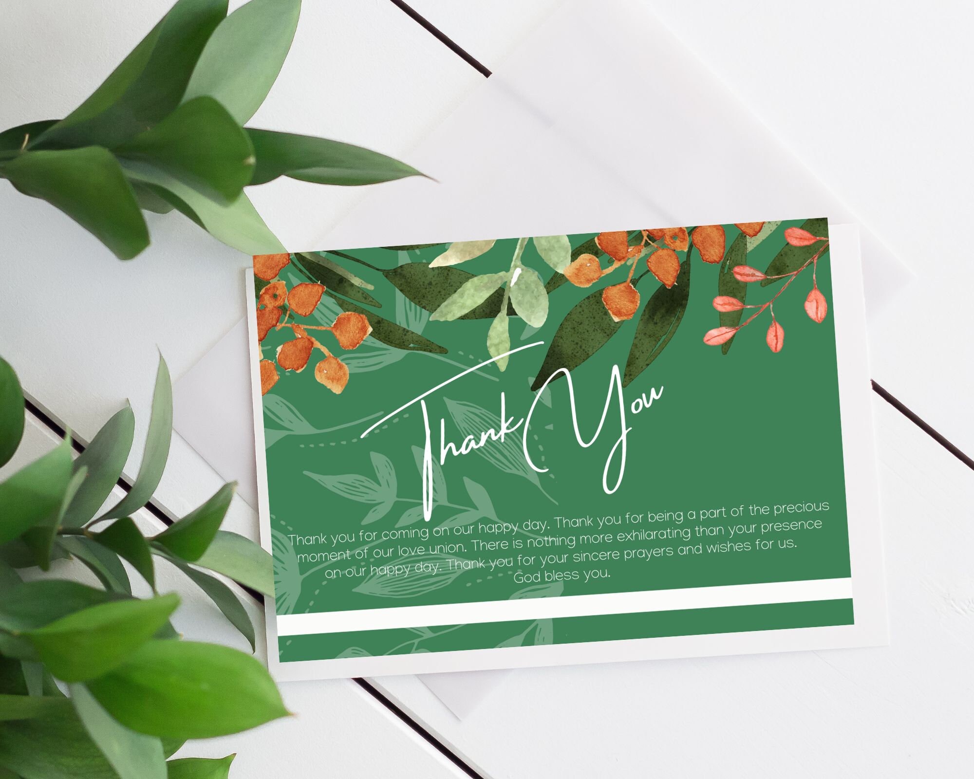 Printable Thank You Card Template/instant Download/diy Digital Etsy