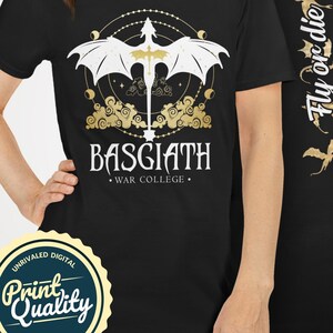 Basgiath war college shirt for Book reader fantasy author Rebecca Yarros fan Fourth Wing Onyx Storm Iron Flame Empyrean bookish gift apparel