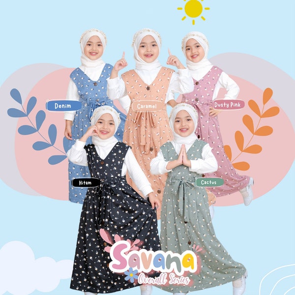 Kids Abaya Overall Savana series / Muslim Girl Dress /Islamic Baby or Kids dress