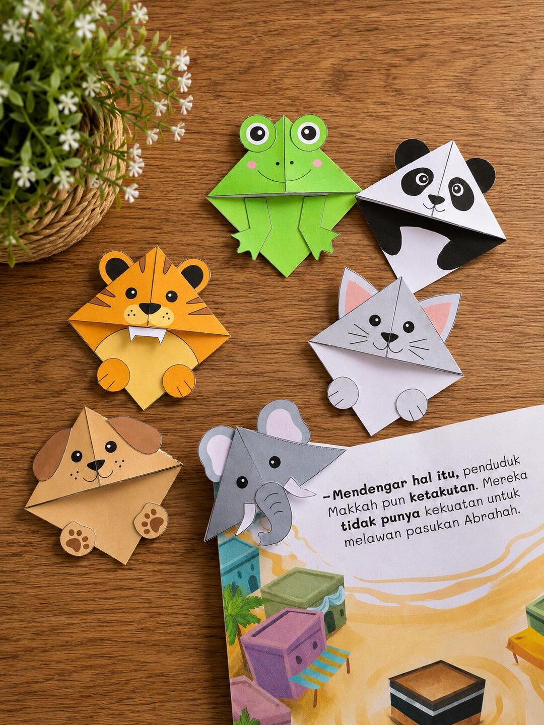 Printable Origami Animal Corner Bookmarks & Finger Puppets - Etsy UK