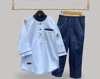 Muslim Boys Kurta Set Long Sleeve | Modest Islamic Clothing | Adam Series