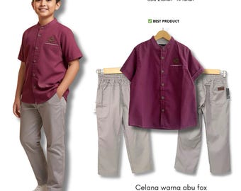 Muslim Boys Kurta Set Short Sleeve | Modest Islamic Clothing | Ustman Series