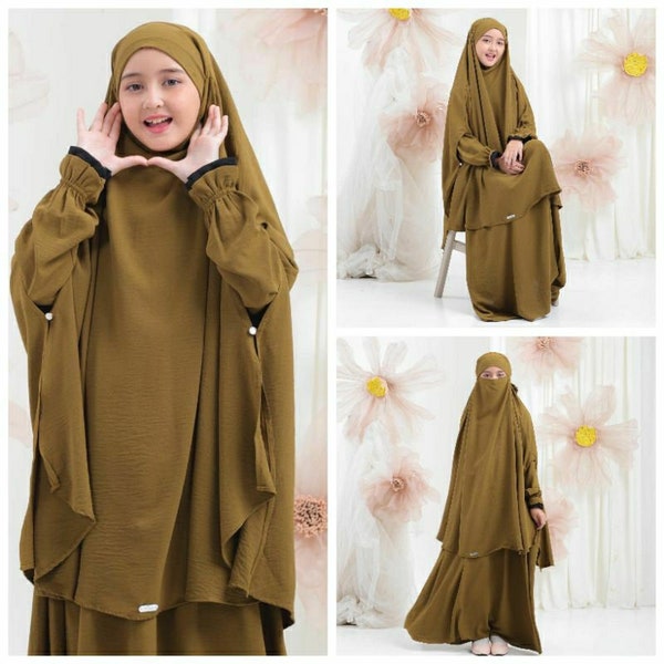 New Collection !! Kids Set Abaya Zulaikha series / Muslim Girl Dress /Islamic Baby or Kids dress