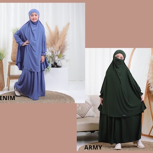 Kids Set Abaya Fatimah series / Muslim Girl Dress /Islamic Baby or Kids dress image 9