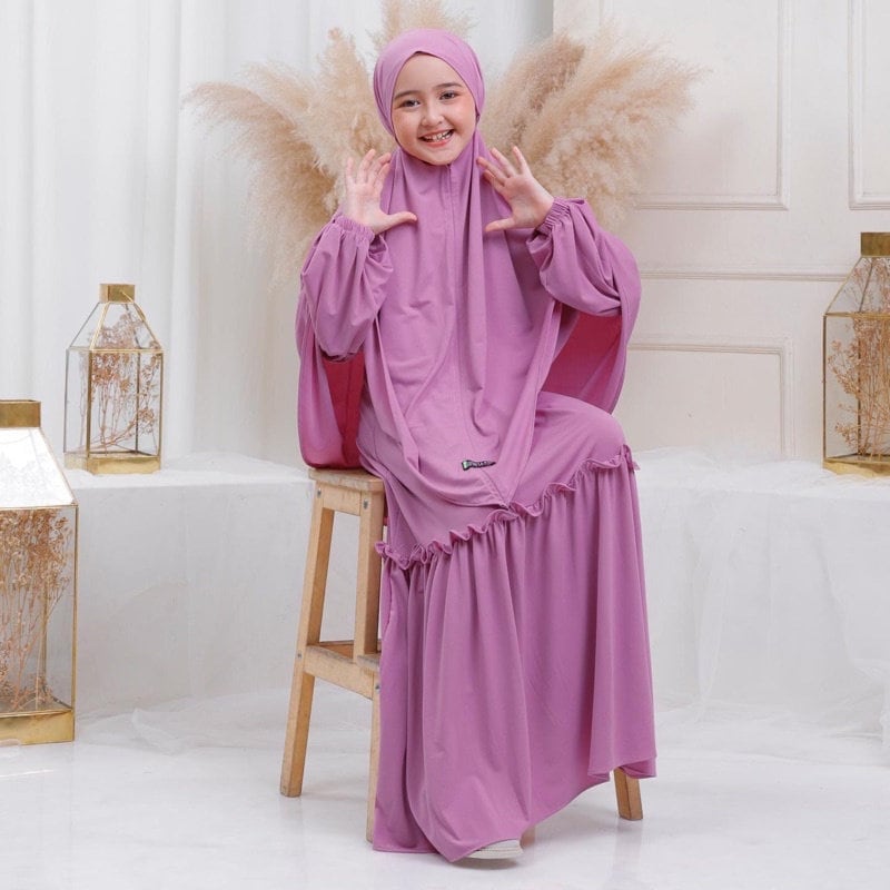 Abito Musulmano Abaya per Bambine con Preghiera Islamica