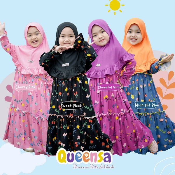 Kids Abaya  Queensa series / Muslim Girl Dress /Islamic Baby or Kids dress