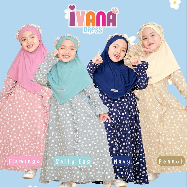 Kids Set Abaya Ivana series / Muslim Girl Dress /Islamic Baby or Kids dress