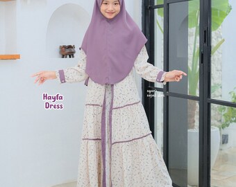 Conjunto para niños Serie Abaya Hayfa 4-15 años / Vestido de niña musulmana / Vestido islámico para bebés o niños