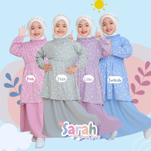 Ensemble jupe enfant série Sarah / Robe fille musulmane / Robe islamique pour bébé ou enfant