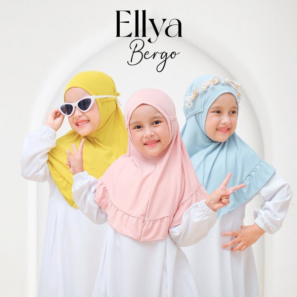 Ellya Bergo Children/Bergo Rample/Instant Children's Hijab/Kids Instant Hijab