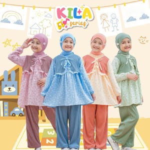 Kids Set Abaya KILA Series / Muslim Girl Dress /Islamic Baby or Kids dress