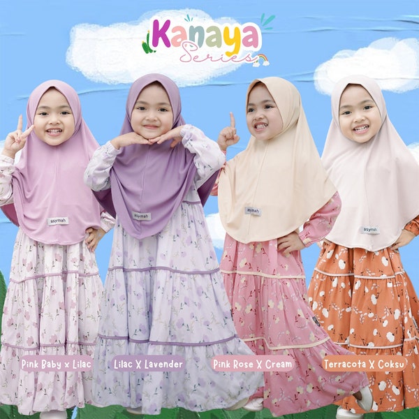 Ensemble abaya Kanaya pour enfants / Robe fille musulmane / Robe islamique pour bébé ou enfant