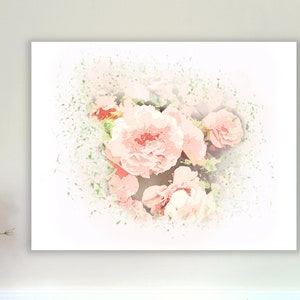 Printable Pink Roses Shabby Chic / Printable French Country Chic / Floral Art / Printable Pink Watercolour Flowers / Instant download