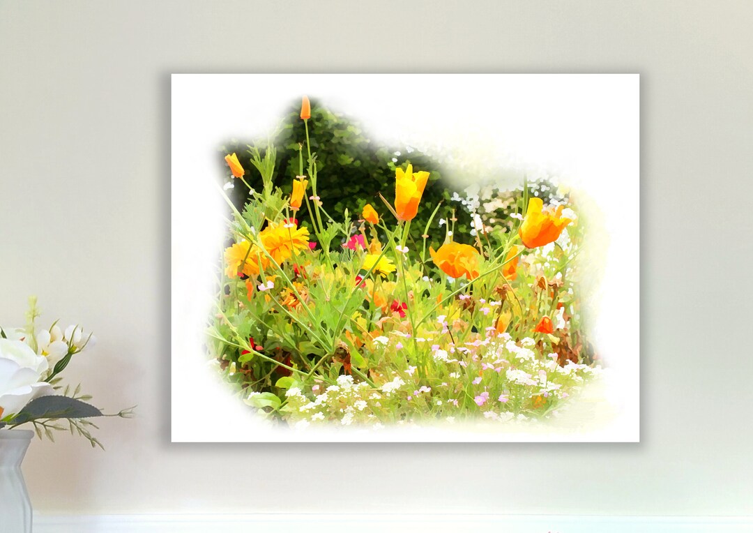 Watercolor Flowers Large Wall Art Botanical Print Colorful Wild Flowers ...