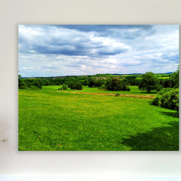 Vintage Ölgemälde Große Grüne Wandkunst Szenische Tapete Landschaft Bauernhaus Dekor | Naturliebhaber Geschenke für sie druckbare Leinwand Wandkunst