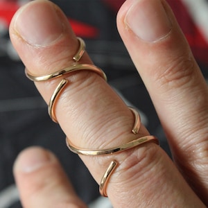 SET OF TWO: Arthritis ring, Mallet finger splint and Boutonniere deformity finger brace, Adjustable hammered bronze rings, 2 pieces