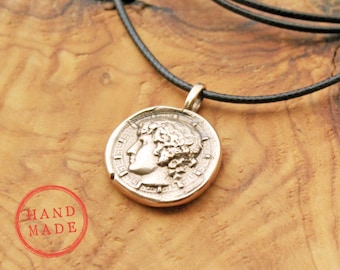 Antinous Silvanus Necklace, Dionysus Charm Pendant, Bacchus Bust Choker, God Pan Statue, Wax Seal Necklace, Grand Tour Intaglio Pendant