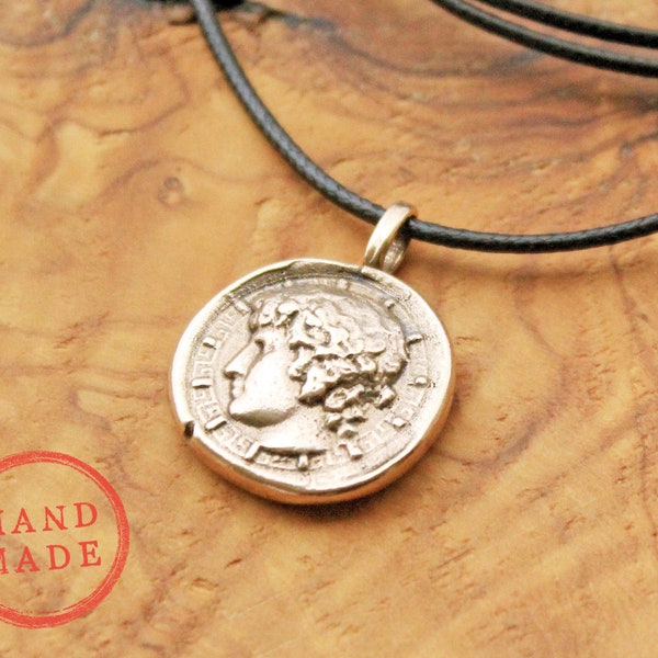 Antinous Silvanus Necklace, Dionysus Charm Pendant, Bacchus Bust Choker, God Pan Statue, Wax Seal Necklace, Grand Tour Intaglio Pendant