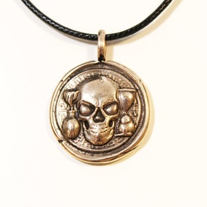 Memento Mori Necklace, Wax Seal Jewelry, Skull Pendant, Bones Hour Glass Tulip Charm, Grand Tour Intaglio, Stoic Coin Necklace, Amor Fati