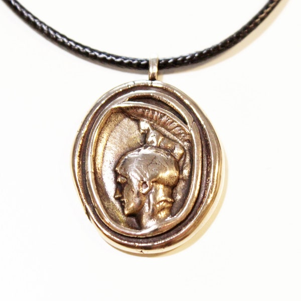 Ares Pendant, God of War, Greek God Jewelry, Ares Statue, Intaglio Charm, Cameo Necklace, Greek Jewelry, Wax Seal Necklace, Mars Pendant