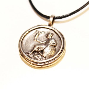 Athena and Nike Necklace, Goddess of Victory, Wax Seal Necklace, Minerva Pendant, Grand Tour Intaglio, Goddess of Wisdom Charm, Greek Statue