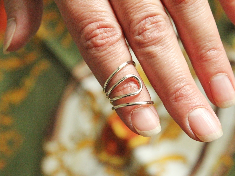 Zilveren artritis spalk ring, ondersteuning voor laterale afwijking, EDS-ring, hamervingerspalk, boutonniere misvormingsbrace, triggervingerspalk afbeelding 4