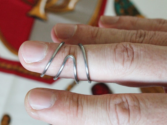 Finger Splint Silver Brass or Copper Hammered Textured Ring - Etsy |  Textured ring, Rings, Silver brass