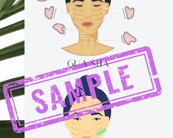 Gua Sha and Jade Roller Instructions Card Template - Editable