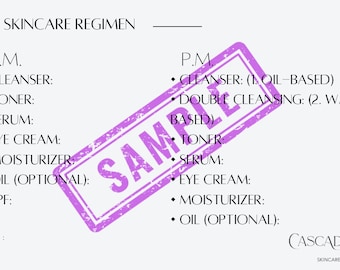 Skincare Regimen Home Card, Product Order - Editable Template