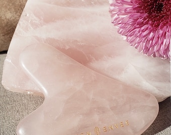 GUA SHA Facial Tool - Rose Quartz (Green Envee)
