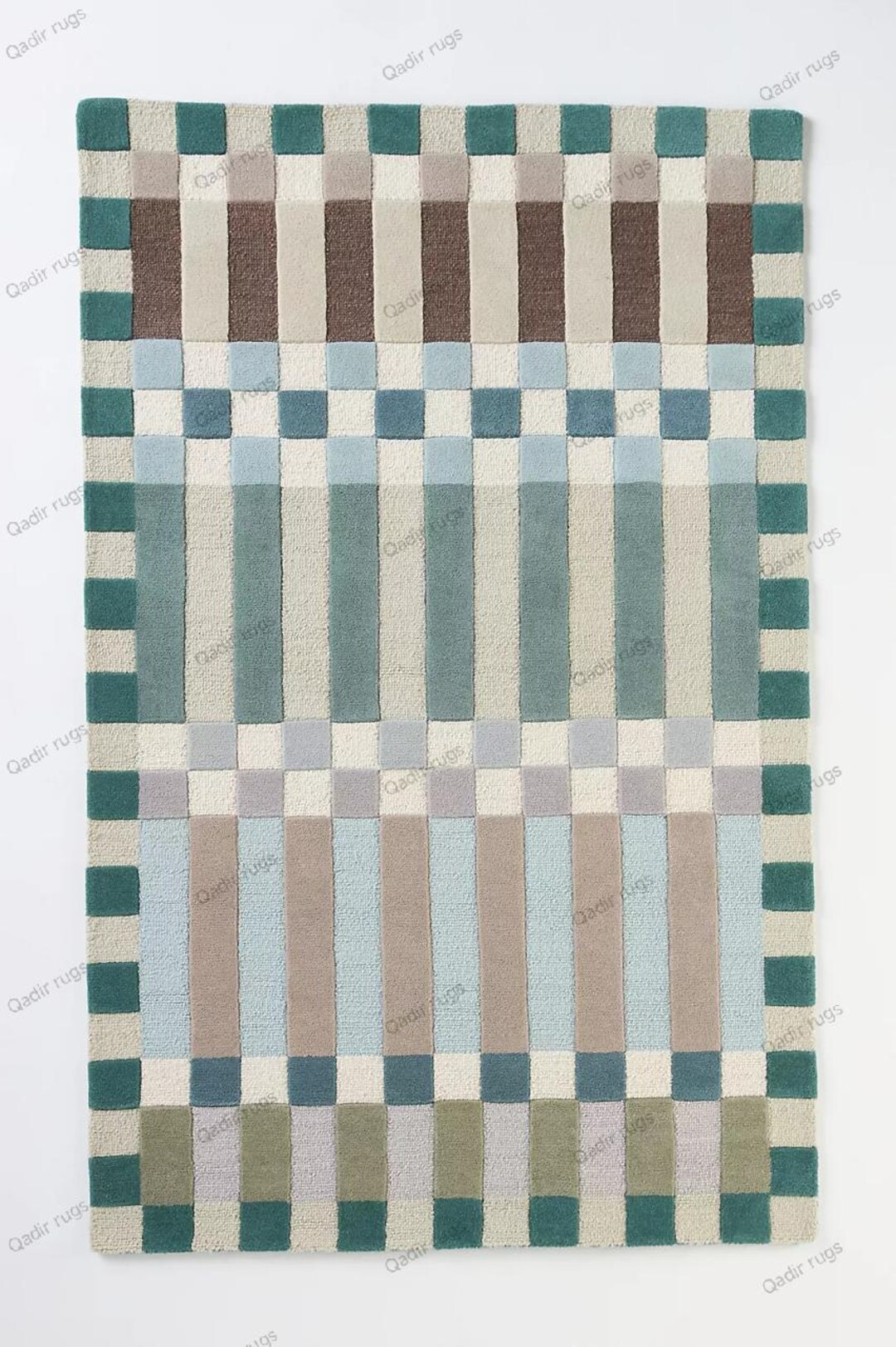 Urban Mosaic: Contemporary Grid Pattern Rug - Etsy