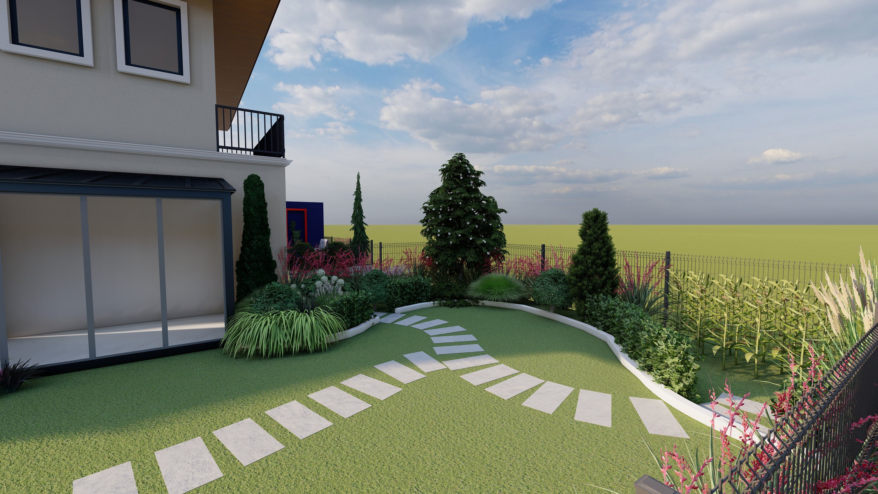 Custom Landscape Design, Landscape Front Facade, Landscape Layout ...