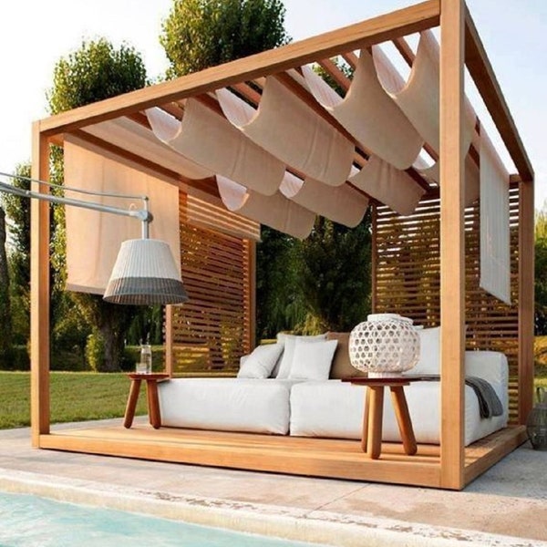 Pergola  Plans 10 x 10 ft,step-by-step instructions, digital download, DIY Backyard Patio, DIY Gazebo Plan, DIY Gazebo, Modern Pergola Plans