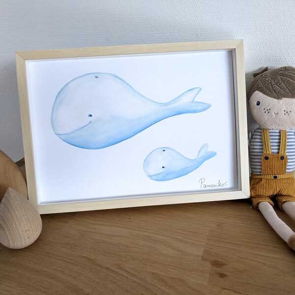 Baleine aquarelle - Etsy France