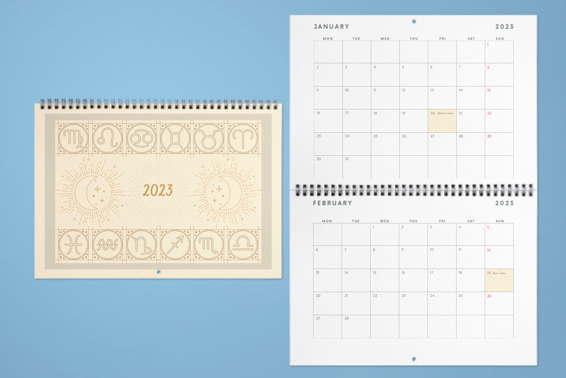 2023 Zodiac Calendar Highlighting Each Zodiac Season Instant - Etsy