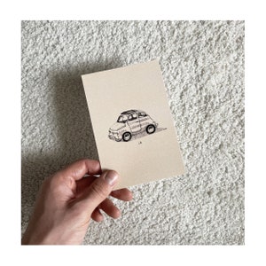 Carte voiture vintage - illustration imprimée