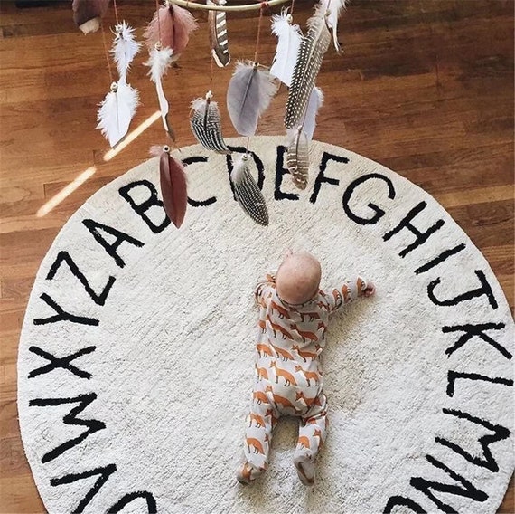 ABC Rug Nursery playroom Rug Etsy